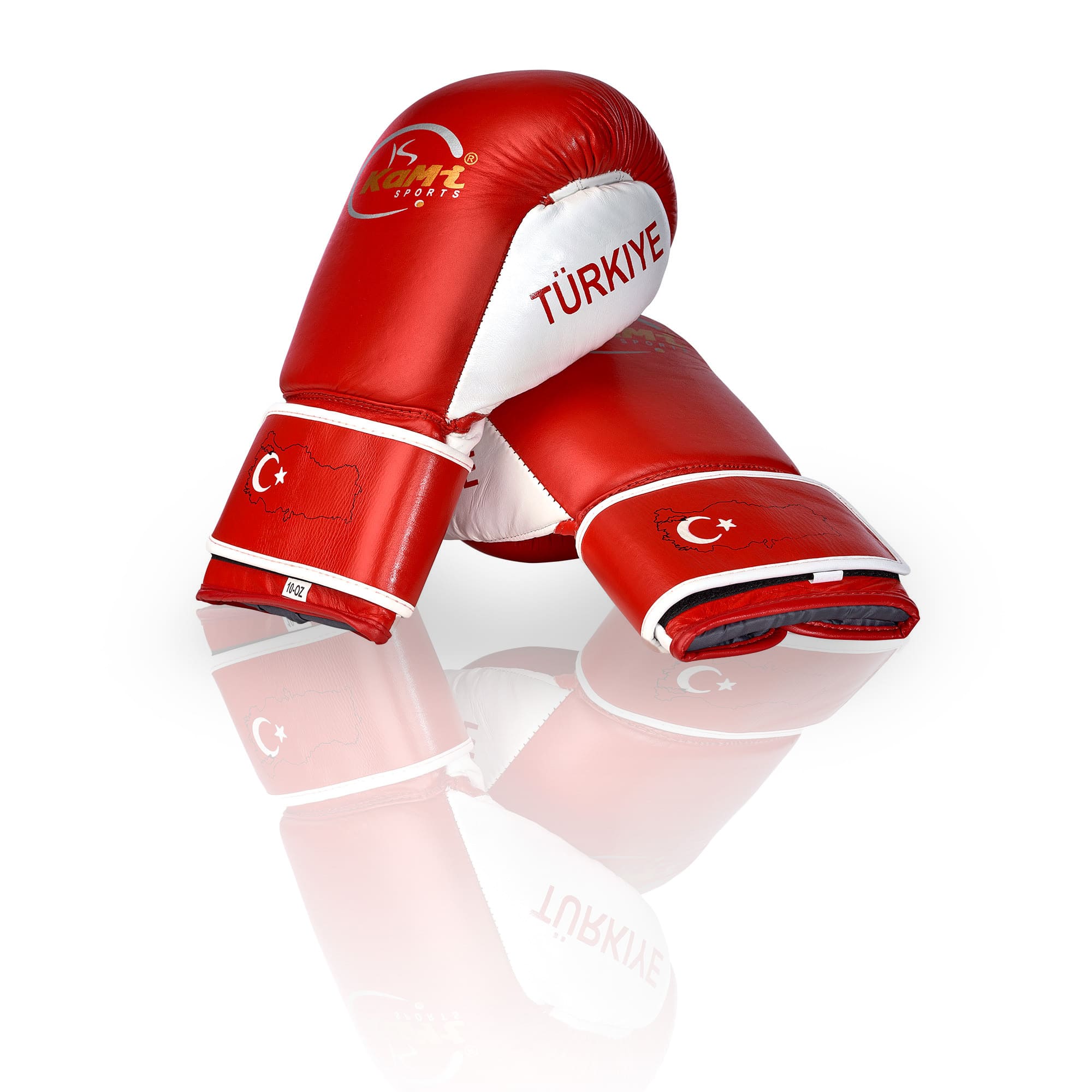 Premium Echtleder Boxhandschuhe mit türkischer Flagge, ideal für Training und Sparring, hoher Komfort, geeignet für alle Altersgruppen.