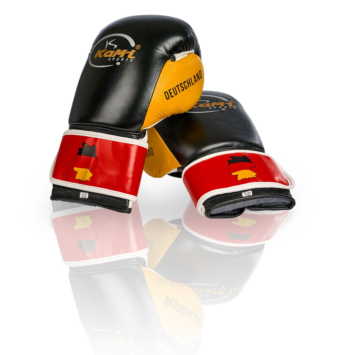 Premium Boxhandschuhe aus echtem Leder mit deutscher Flagge, optimal für Training und Sparring, fortschrittlicher Schutz, stilvolles Design.