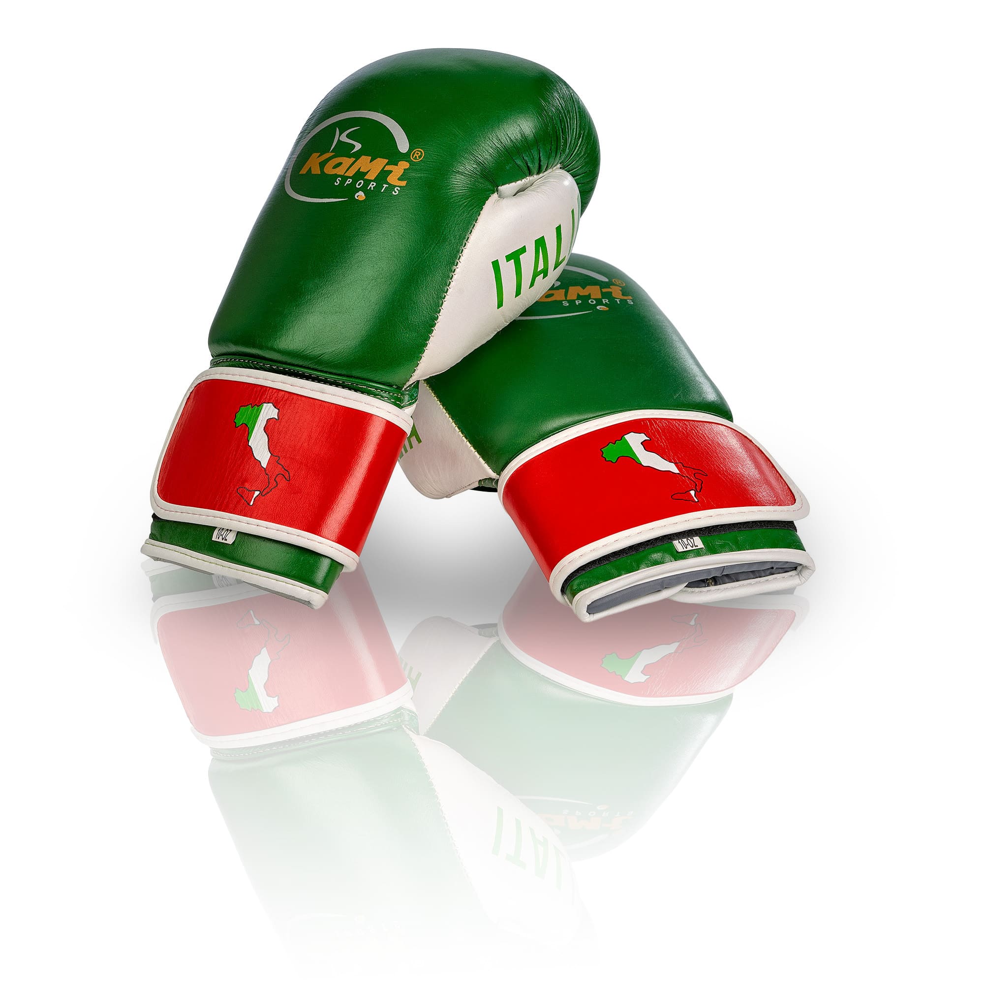 Premium Echtleder Boxhandschuhe mit italienischer Flagge, ideal für alle Boxsportler, fortschrittlicher Schutz, stilvolles Design.